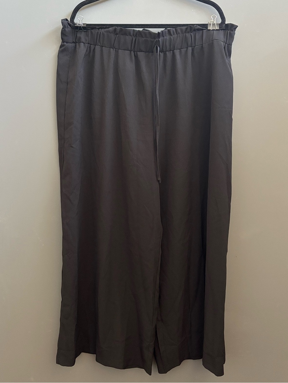 SHEIN Women's Wide-Leg Drawstring Pants - Black